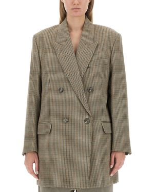 Ami Paris Double-Breasted Oversized Jacket - Green