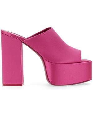 Paris Texas Sasha Open-Toe Mules With Wide Strap - Pink