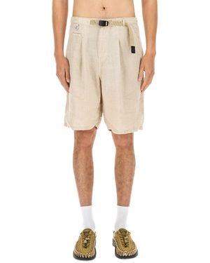 Undercover Relaxed Fit Linen Shorts With Practical Pockets - Natural