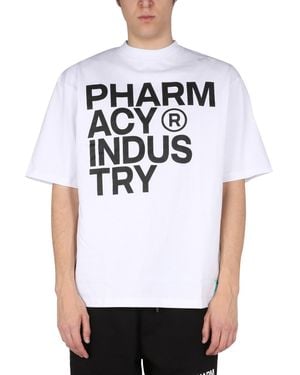 Pharmacy Industry Cotton Jersey T-shirt With Logo Print - White