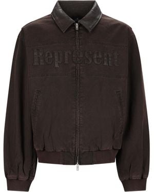 Represent Giacca Bomber "Trucker" - Black