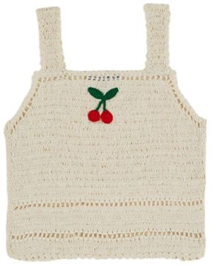 Emile Et Ida Top Crochet Con Ciliegie - White