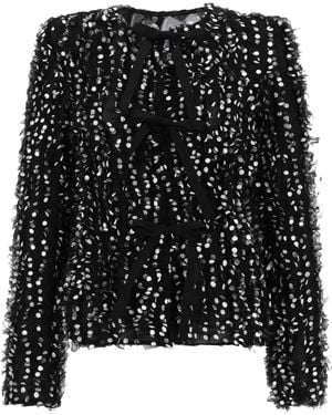 Nina Ricci Polka Dot Embroidered Jacket - Black