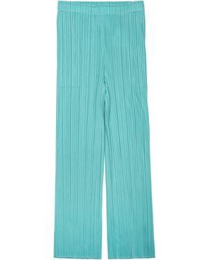 Pleats Please Issey Miyake Pleated Polyester Trousers For Made - Blue
