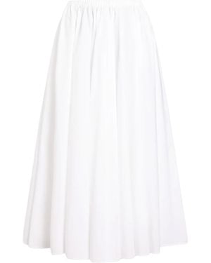 Patou Midi Skirt With Elastic Waist - White