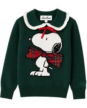 MC2 Saint Barth Maglia Con Colletto Stampa Snoopy - Green