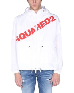 DSquared² Hooded High Neck Jacket - White