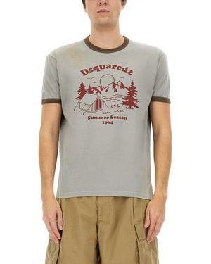 DSquared² T-Shirt With Print - Grey