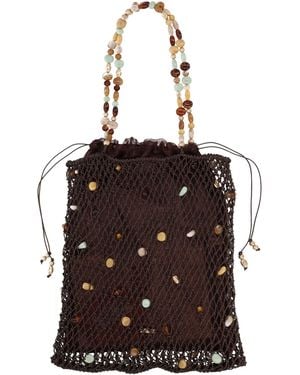 Cult Gaia Borsa Tote "Mercier" Con Perline Decorative - Brown
