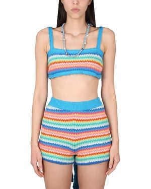 Alanui Over The Knitted Bra - Blue