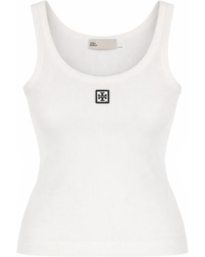 Tory Burch Tops With Logo - White