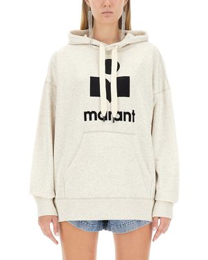 Isabel Marant Felpa Con Cappuccio 'Mansel' Donna - Bianco