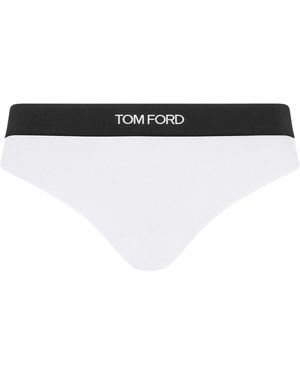 Tom Ford Thong With Logo - White