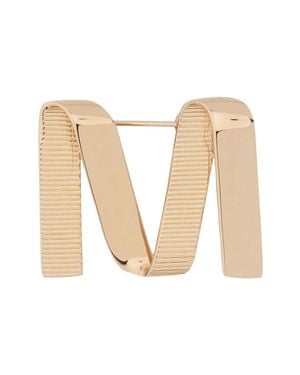 Max Mara Brooch With Logo - Natural