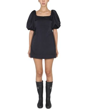 Patou Square Neck Mini Dress - Black