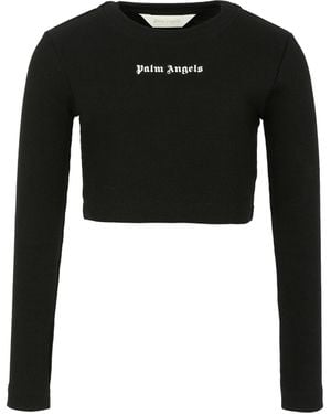 Palm Angels T-Shirt With Logo - Black