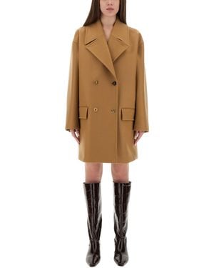 Moschino Double-Breasted Coat - Natural