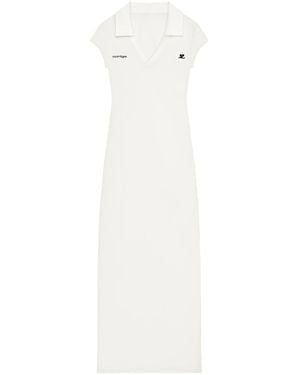Courreges Long Sports Polo Dress - White