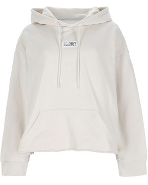 MM6 by Maison Margiela Felpa Con Patch Logo - White