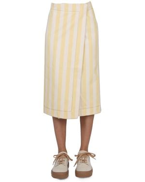 Sunnei Striped Pattern Skirt - Natural