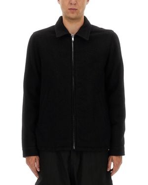 Rick Owens Pointed-Collar Zip-Front Shirt Jacket - Black