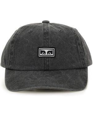 Obey "Icon Eyes Pigment 6 Panel" Baseball Hat - Black