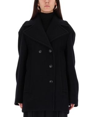 Sportmax Max Mara Adamo Double Breasted Tailored Virgin Wool Blazer - Black