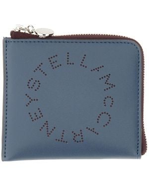 Stella McCartney PORTAFOGLIO IN ALTER NAPPA CON LOGO E ZIP - Blu