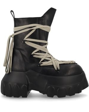 Rick Owens Stivale "Megalace Mega Tractor" - Black