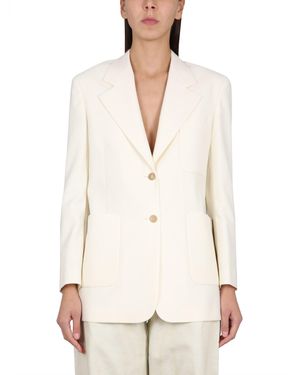 Palm Angels Blazer With Knit Detail - White