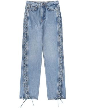 ROTATE BIRGER CHRISTENSEN Straight Mid Rise Jeans - Blue