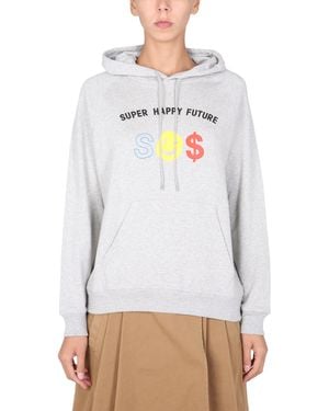 Être Cécile "super Happy Future" Cotton Sweatshirt - White