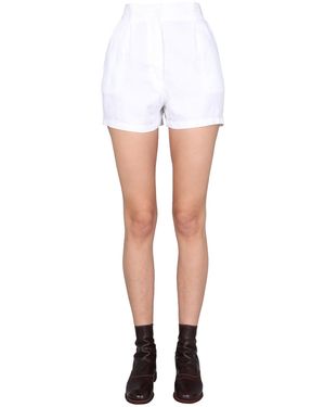 Aspesi SHORTS WIDE LEG IN LINO - Bianco