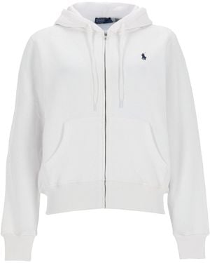 Polo Ralph Lauren Felpa Con Zip E Logo - White