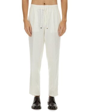 Brunello Cucinelli Relaxed Drawstring Trousers - White