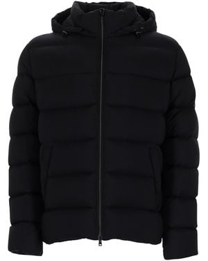 Herno Piumino Trapuntato Con Cappuccio - Black