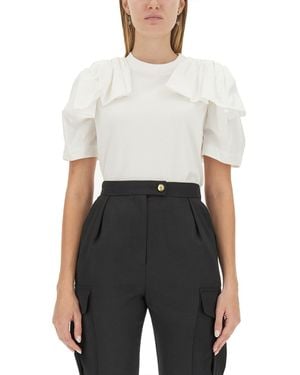 McQueen Ruffled T-Shirt - White