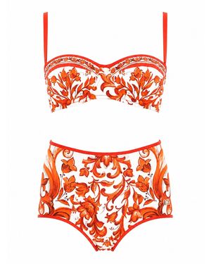 Dolce & Gabbana Bikini Stampa Maiolica - Red
