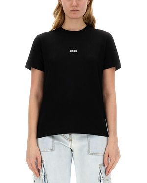 MSGM Micro Logo Tshirt - Black