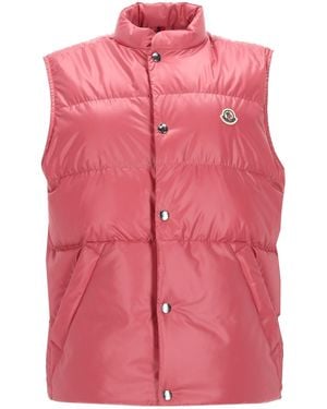Moncler Gilet "Restigo" Con Logo - Pink