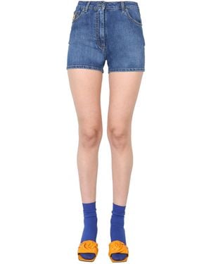 Moschino Solid Shorts - Blue