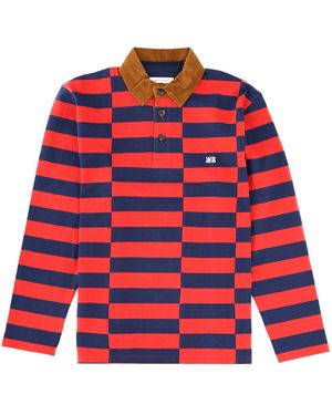 Wales Bonner Long-Sleeve Striped Polo Shirt - Red
