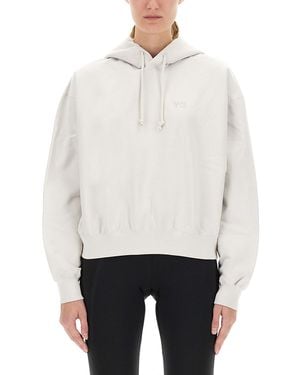 Y-3 Hooded Sweatshirt With Logo - White