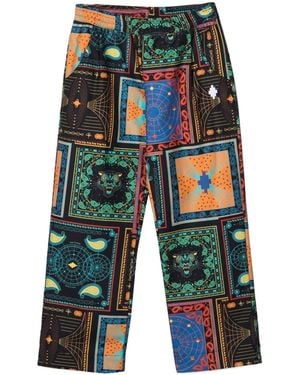 Marcelo Burlon Marcelo Burlon County Of Milan Trousers "Bandana Aop Carrot" - Green