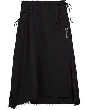 Y-3 Uniform Raw Midi Skirt - Black