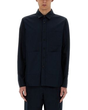 Aspesi Structured Button-Up Shirt - Blue
