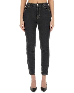 Moschino Skinny Mid Rise Jeans - Black