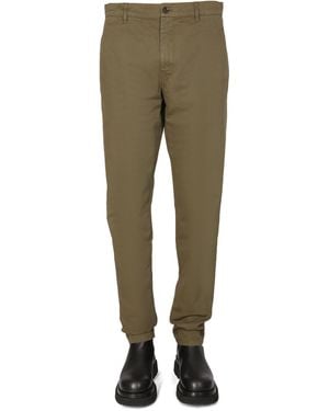 Aspesi Straight-Leg Chino Trousers With Zipper - Green