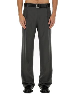 Moschino Tailored Virgin Wool Trousers For - Black