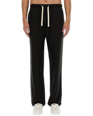 Palm Angels Trousers With Logo - Black